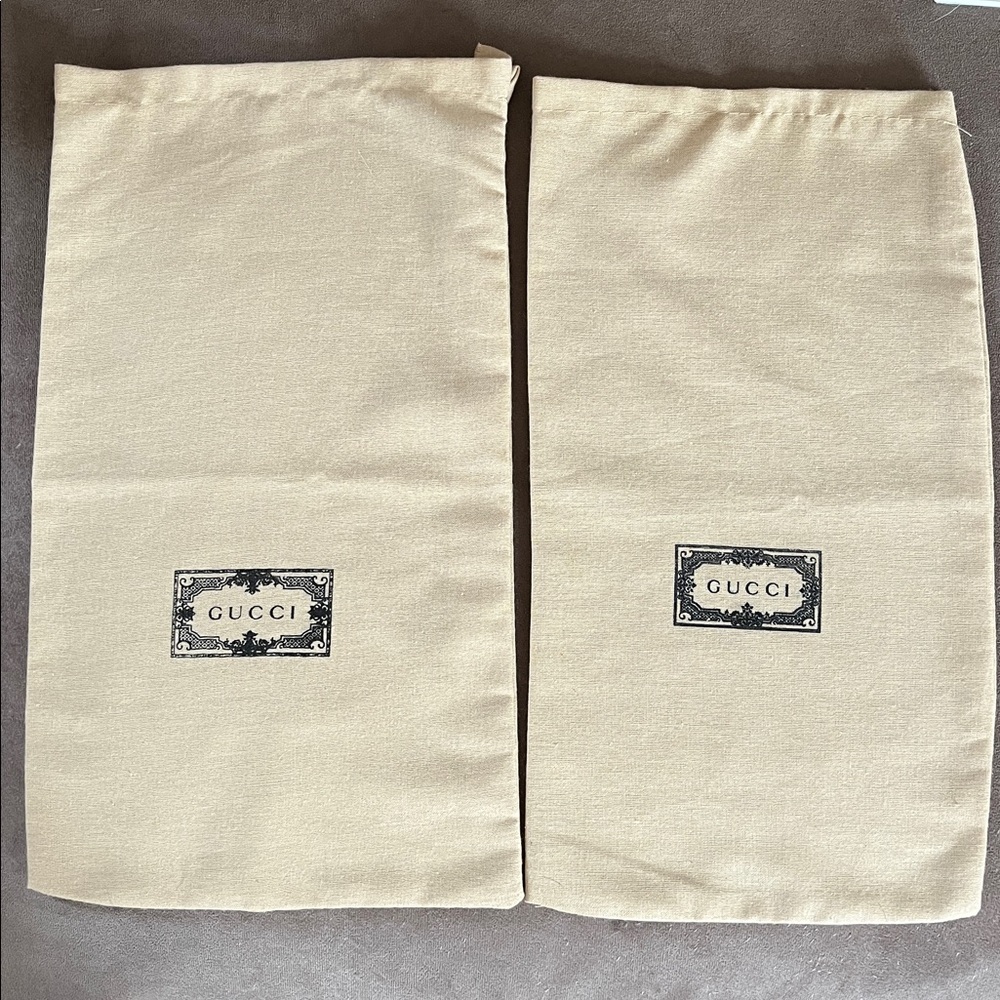 Gucci Tan Shoe Dust Bags Set of 2
